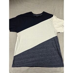 Level Ten Mens XL Colorblock T-Shirt Navy White Heather Blue Crew Neck LTSK-1011